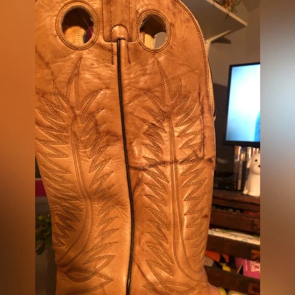 Nocona boot USA mens sz 10 D tan western cowboy riding boots - Picture 14 of 15
